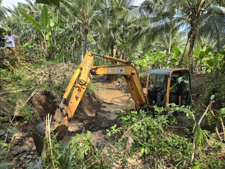 normalisasi saluran irigasi di Dusun Lebaksari, Desa Lebakharjo, Kecamatan Ampelgading.